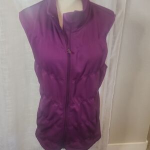 Athleta Purple Puffer Vest • Size XL • Quilted Insulated Activewear
